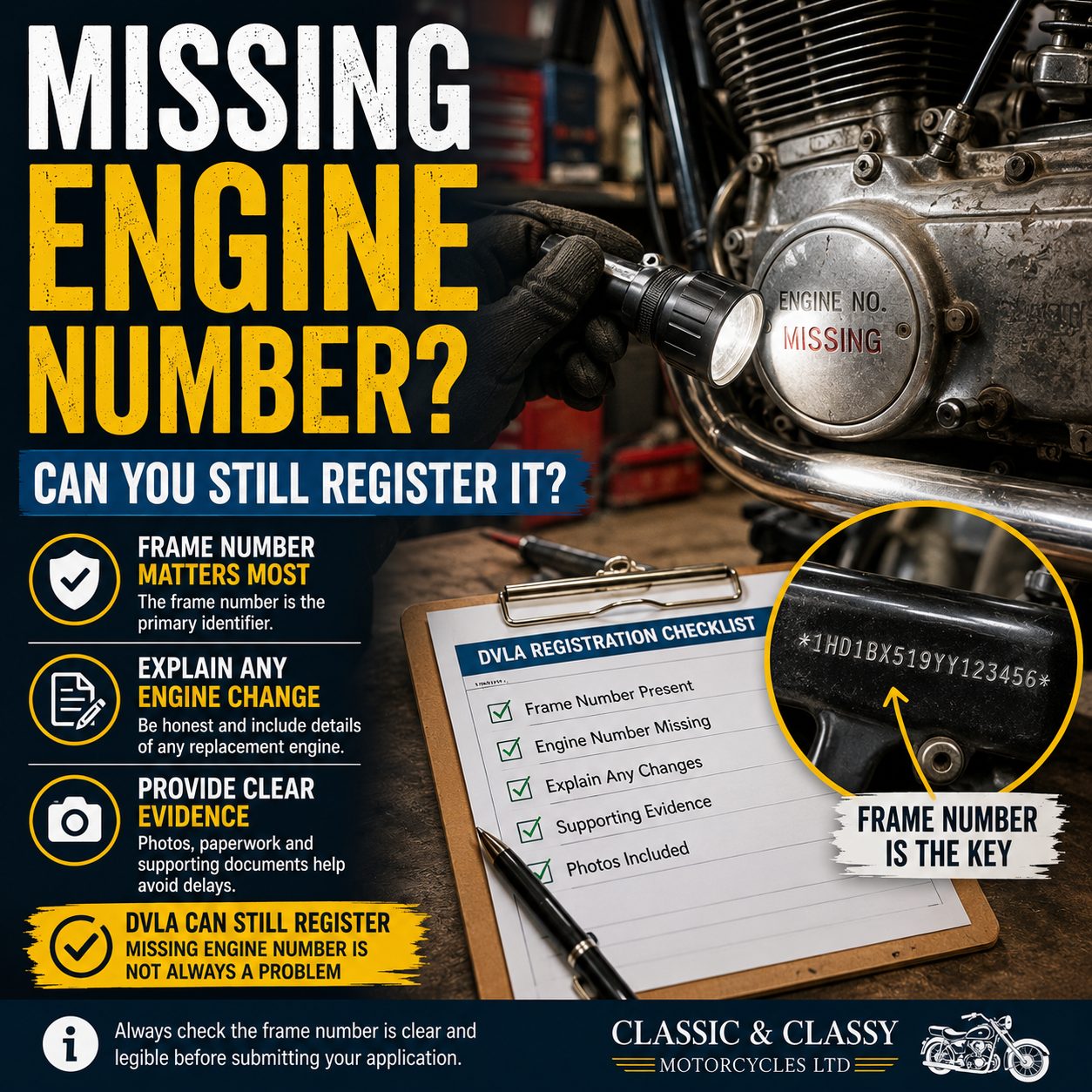 Can You Register A Motorcycle If The Engine Number Is Missing?