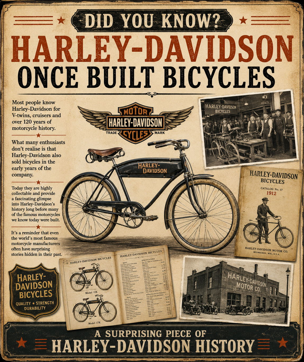 Did you know Harley-Davidson once built bicycles