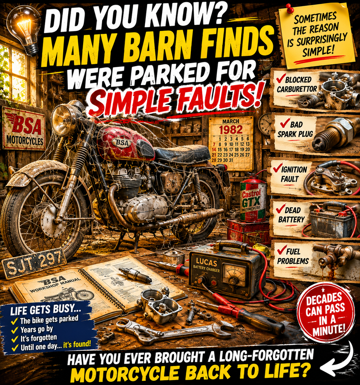 Did you know many barn finds were parked up for simple faults?