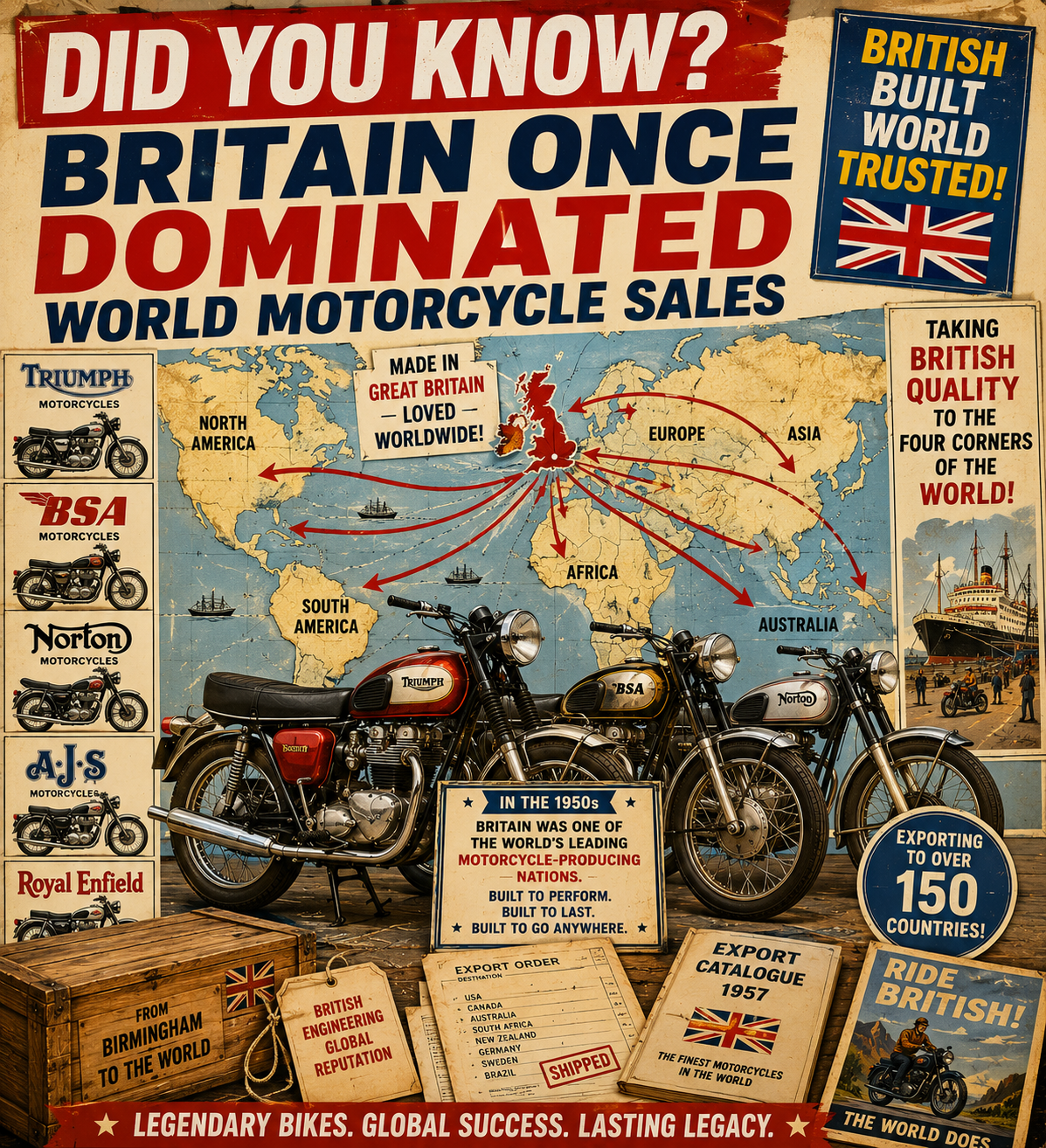 Did you know the British motorcycle industry once dominated world sales?