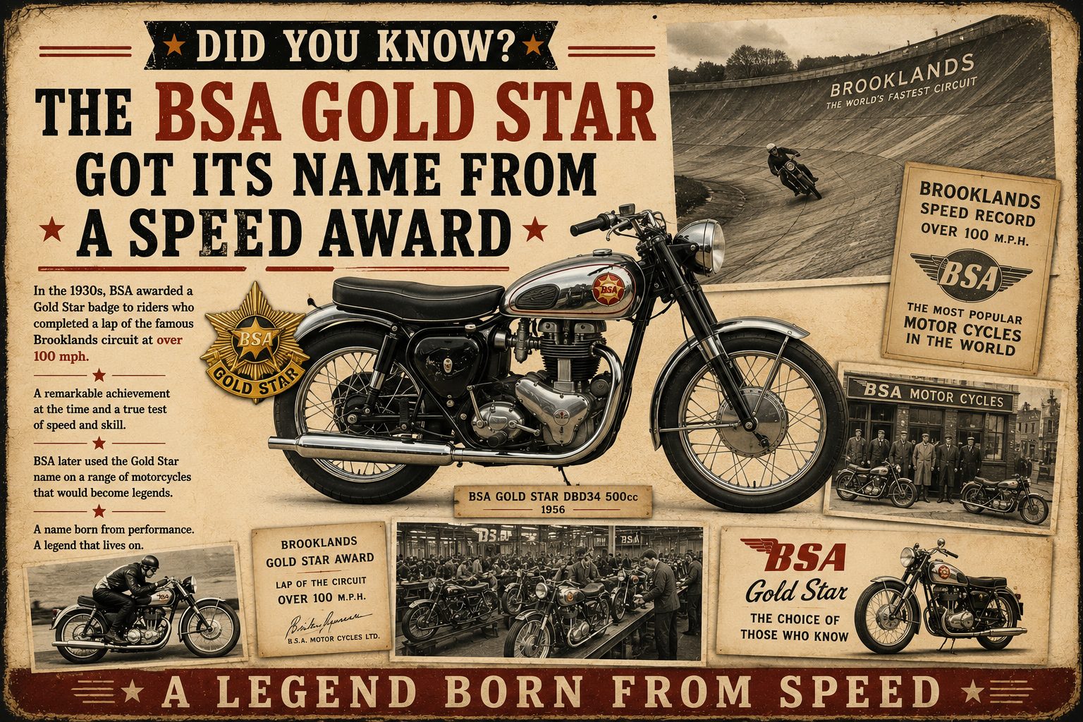 Did you know the BSA Gold Star got its name from a speed award