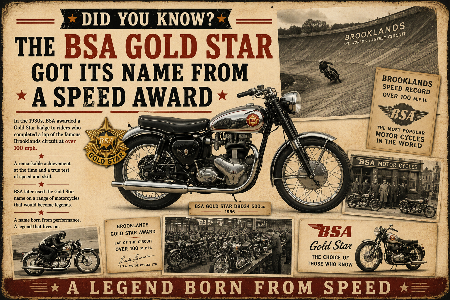 Did you know the BSA Gold Star got its name from a speed award