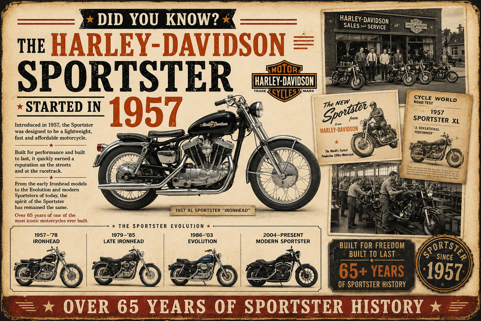 Did you know the Harley-Davidson Sportster started in 1957