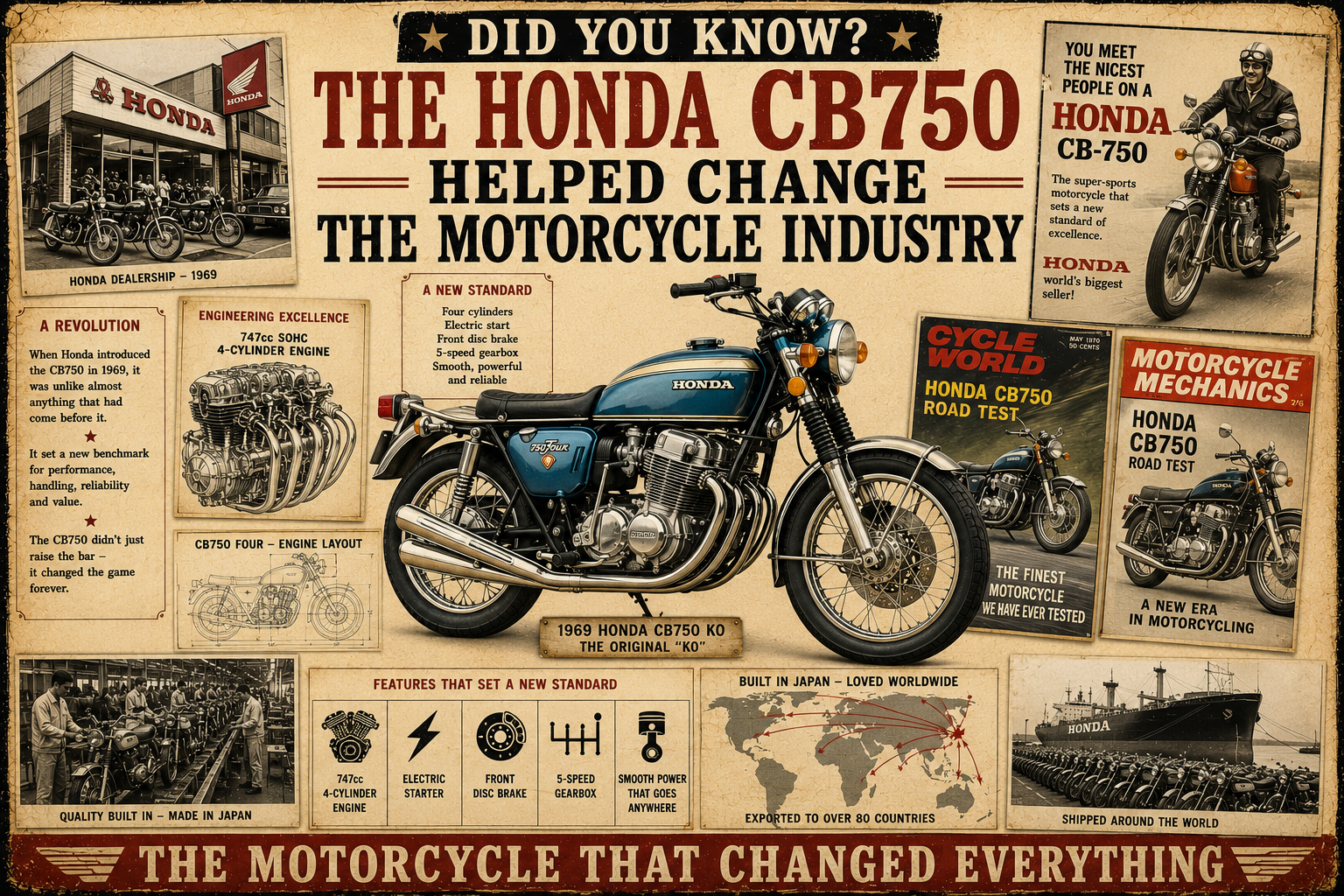 Did you know the Honda CB750 helped change the motorcycle industry?