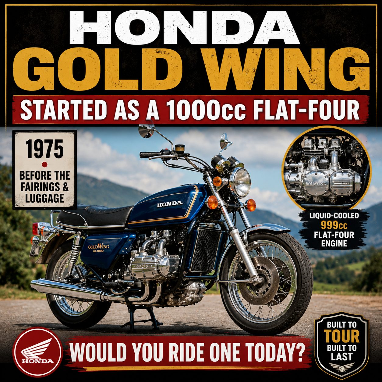 Did You Know The Honda Gold Wing Started Life As A 1000cc Flat-Four