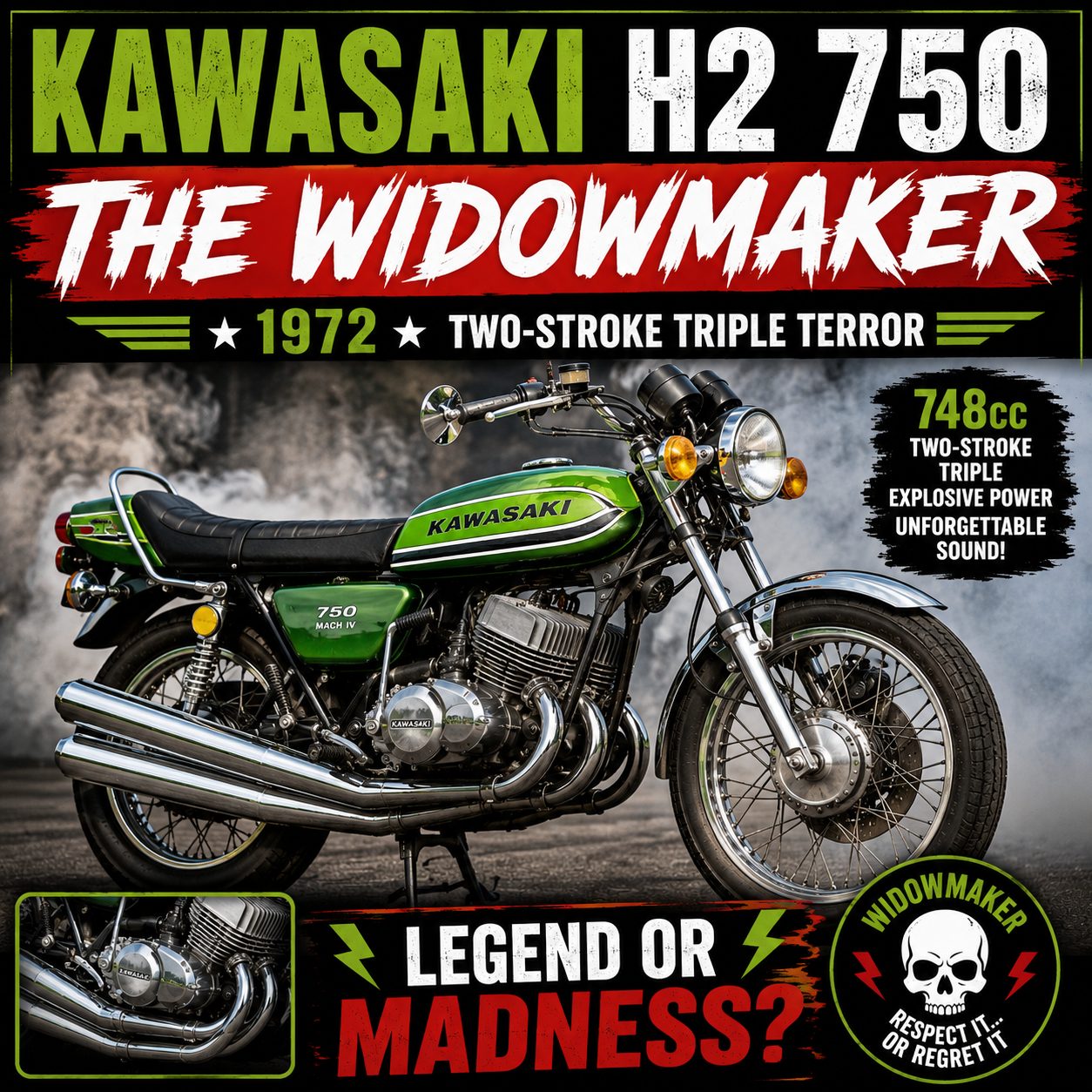Did You Know The Kawasaki H2 750 Was Nicknamed The Widowmaker
