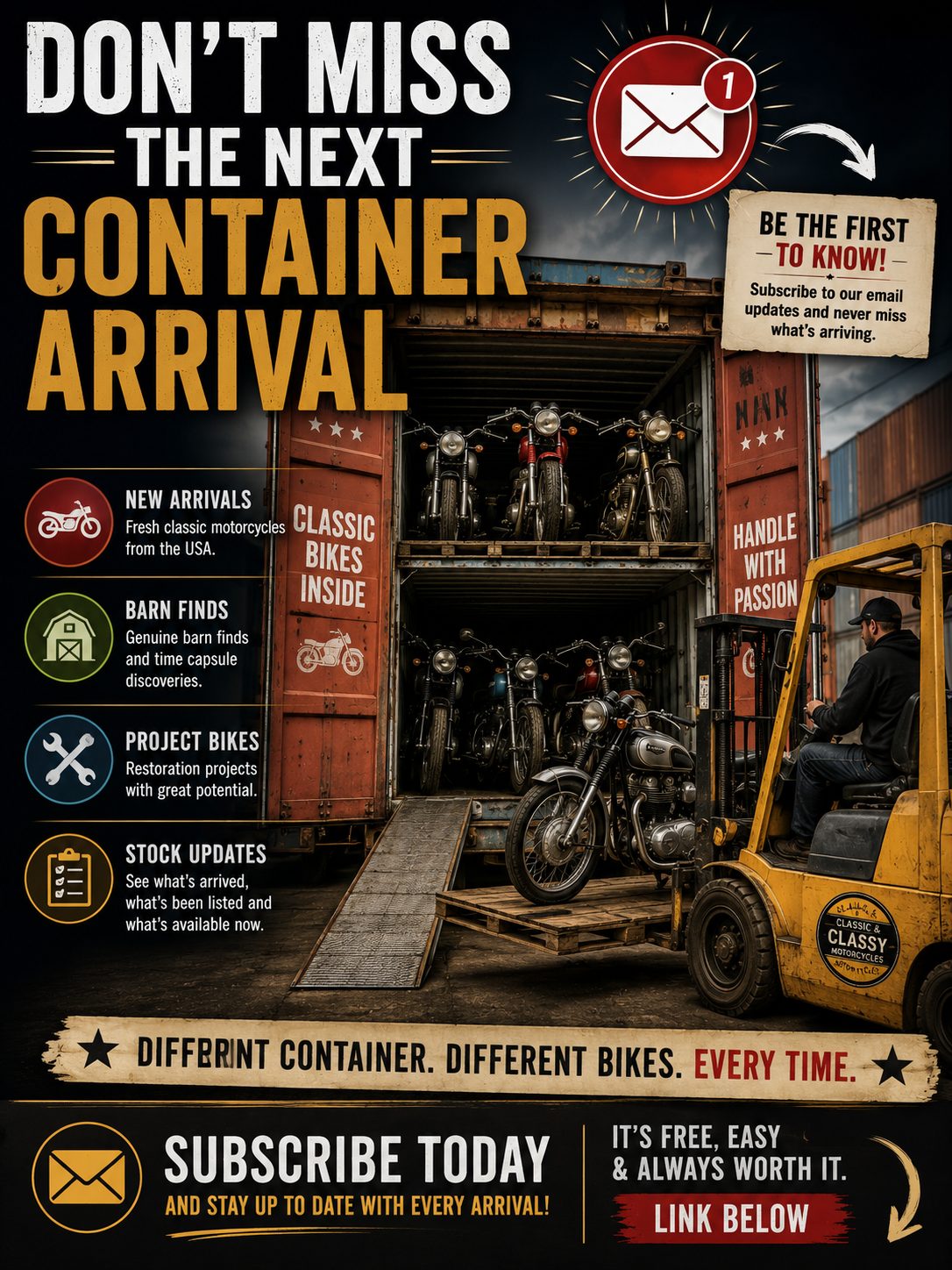 Don't miss the next container arrival