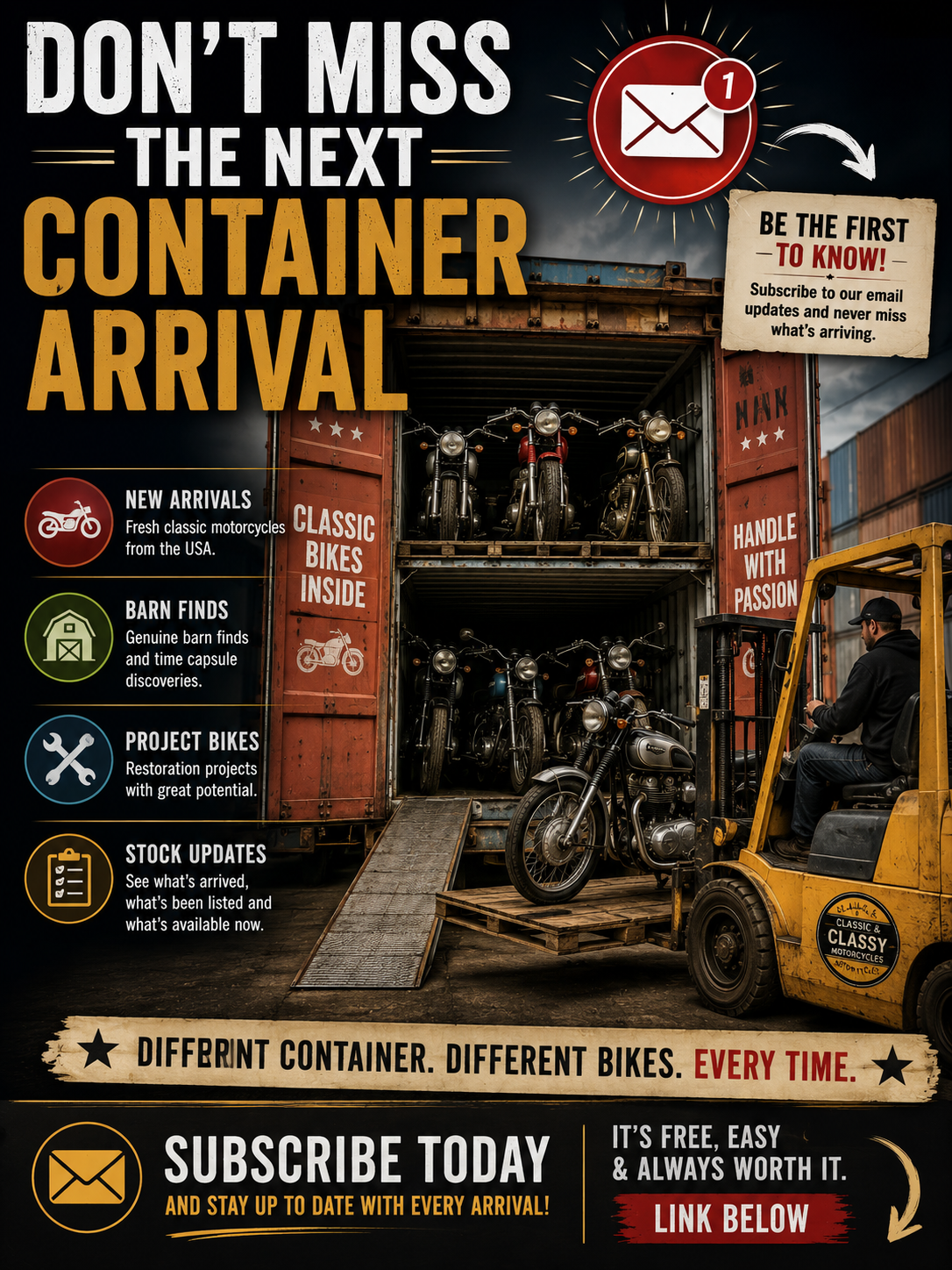 Don't miss the next container arrival