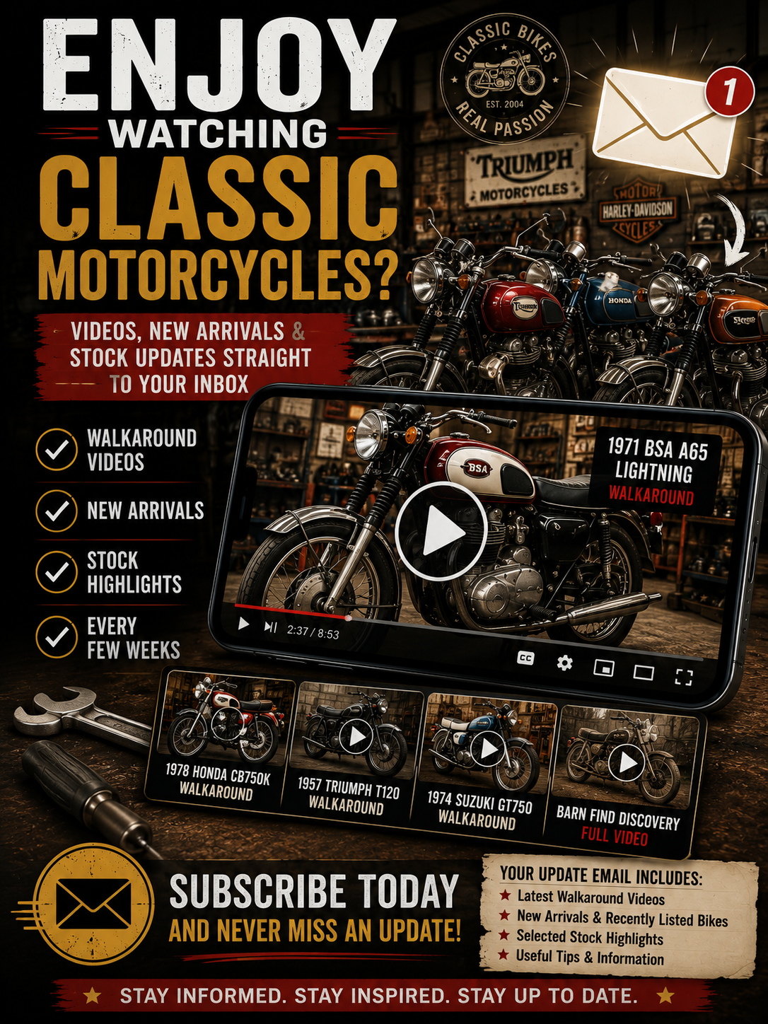 Enjoy watching classic motorcycles