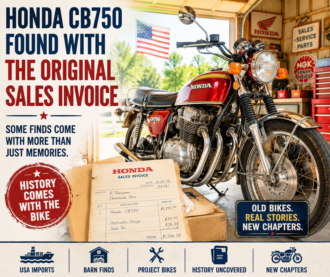 Honda CB750 Found With the Original Sales Invoice