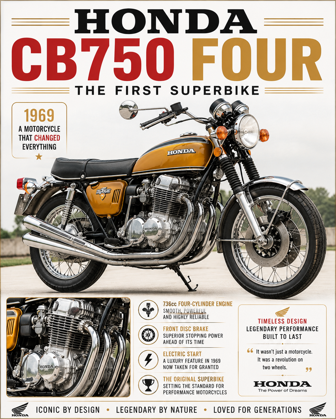 Honda CB750 Four – The Motorcycle That Started the Superbike Era