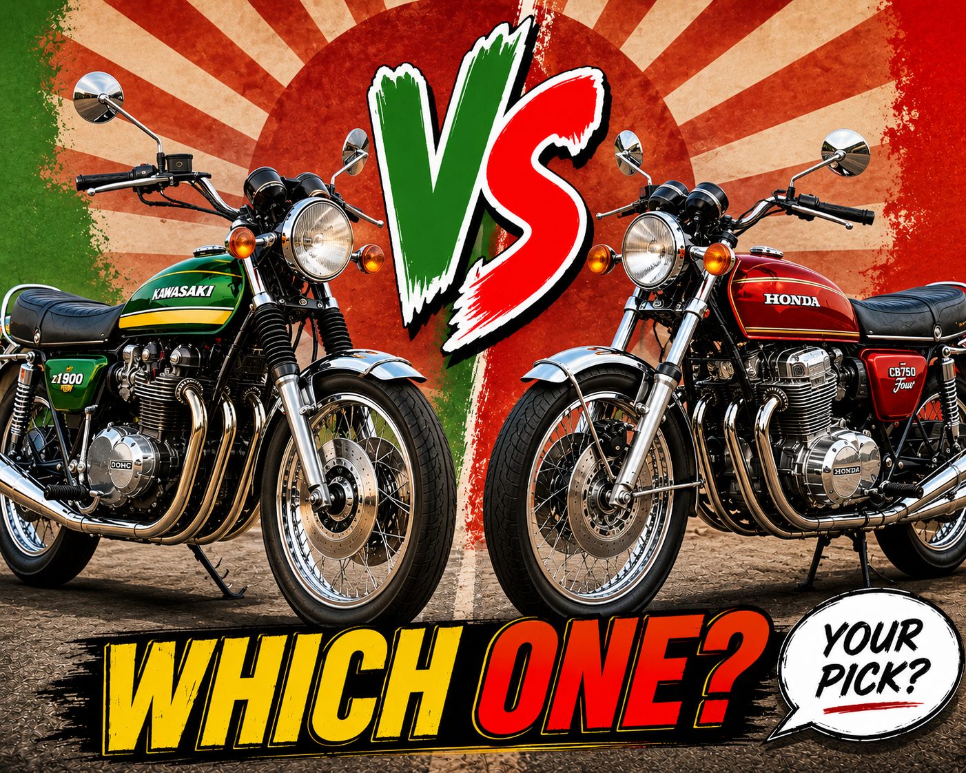 Kawasaki Z1 900 vs Honda CB750 Four