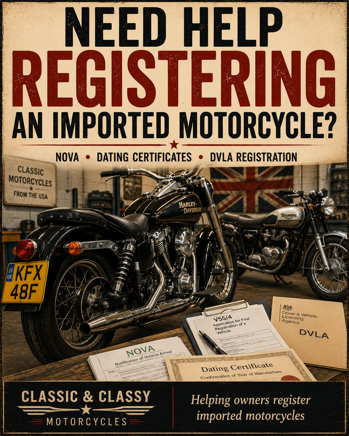 Need help registering an imported motorcycle