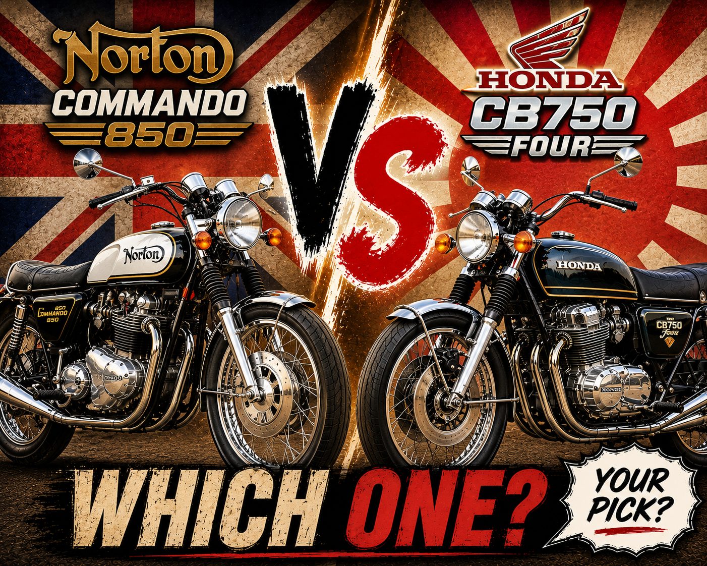 Norton Commando 850 vs Honda CB750 Four