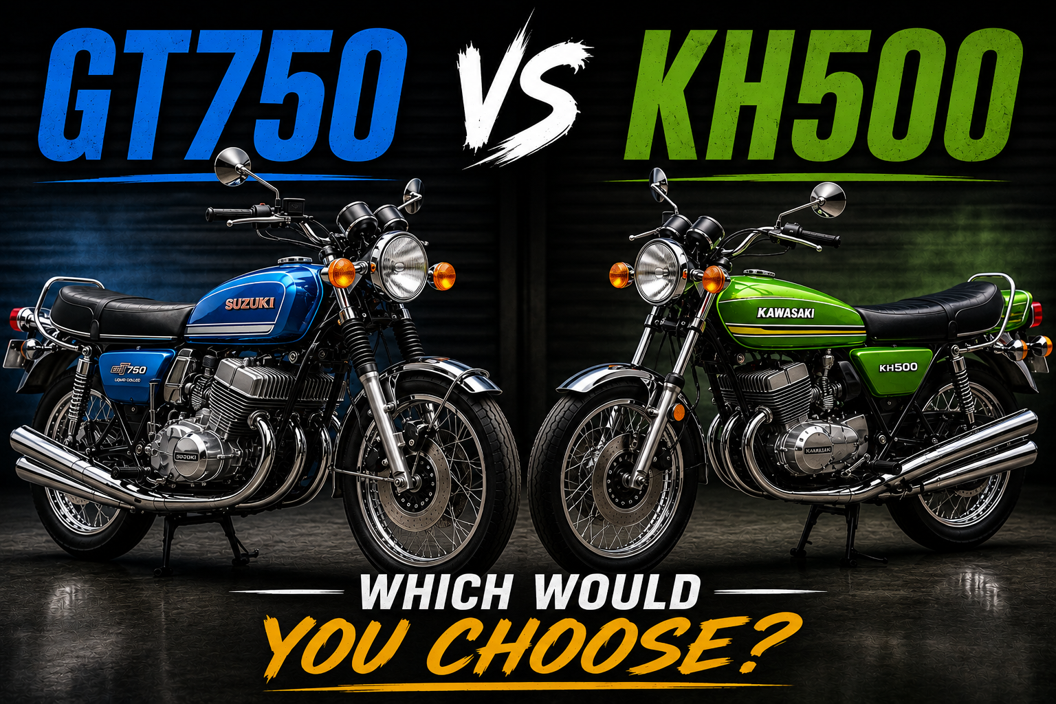 Suzuki GT750 vs Kawasaki KH500 – Two-Stroke Titans
