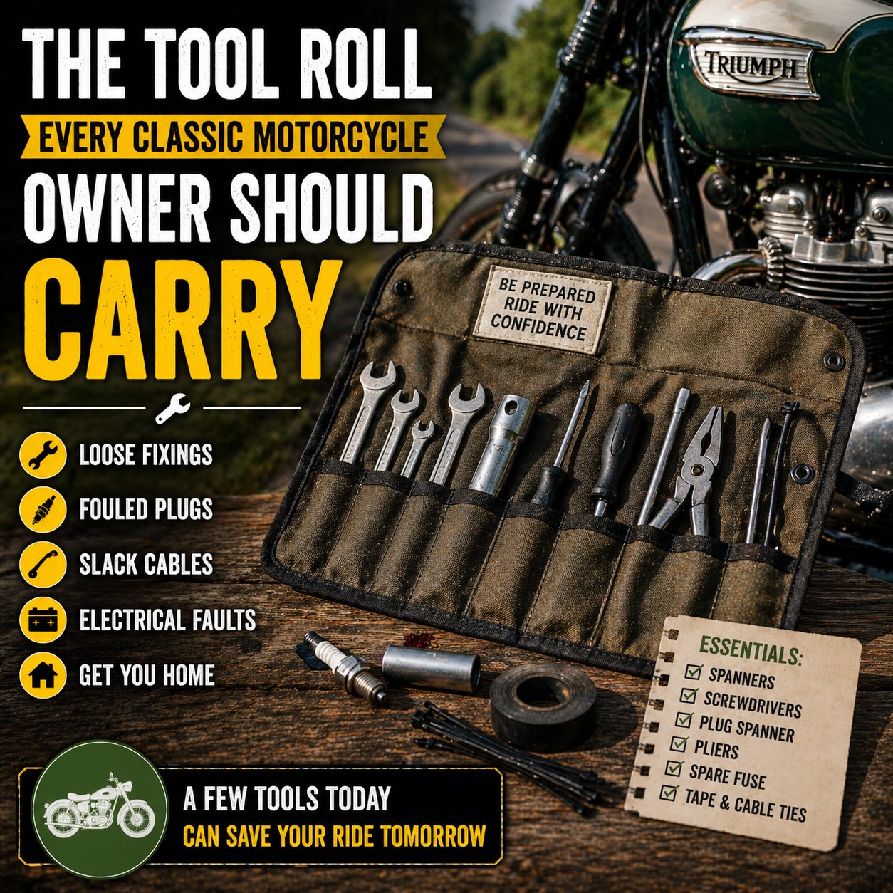 The Tool Roll Every Classic Motorcycle Owner Should Carry