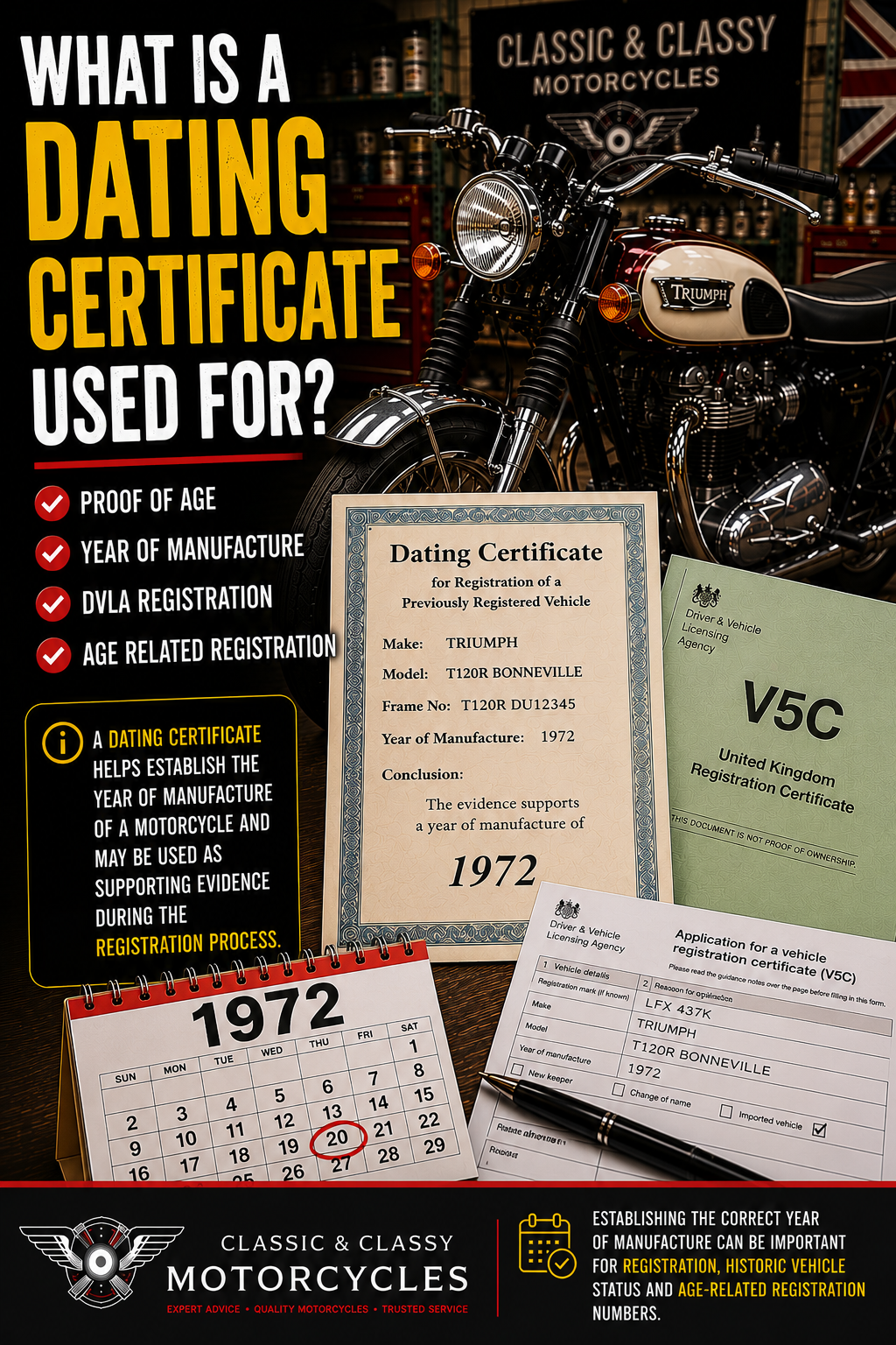 What is a dating certificate used for
