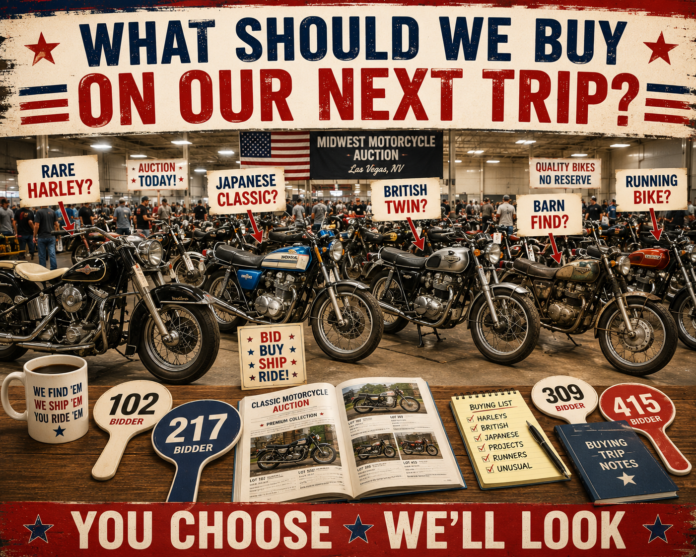 What motorcycles would you like us to bring back from America?