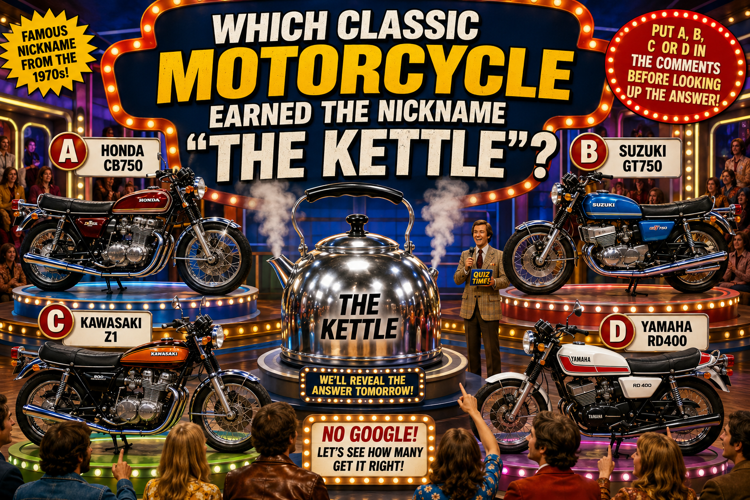 Which classic motorcycle earned the nickname "The Kettle"?