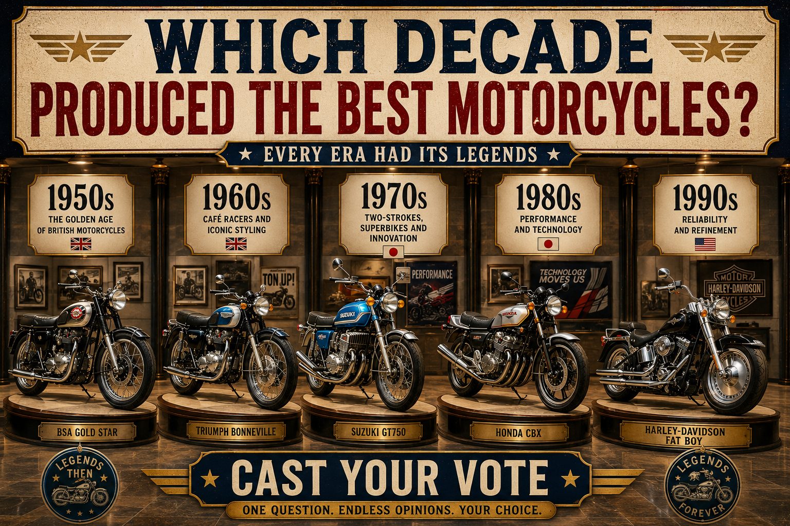 Which decade produced the best motorcycles?