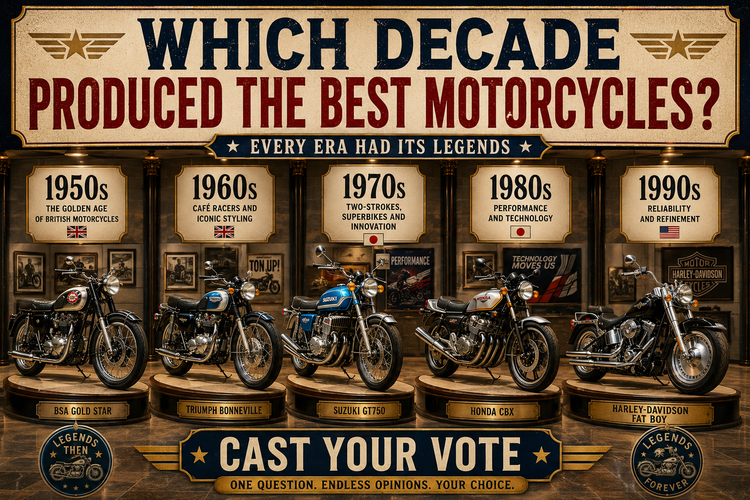 Which decade produced the best motorcycles?