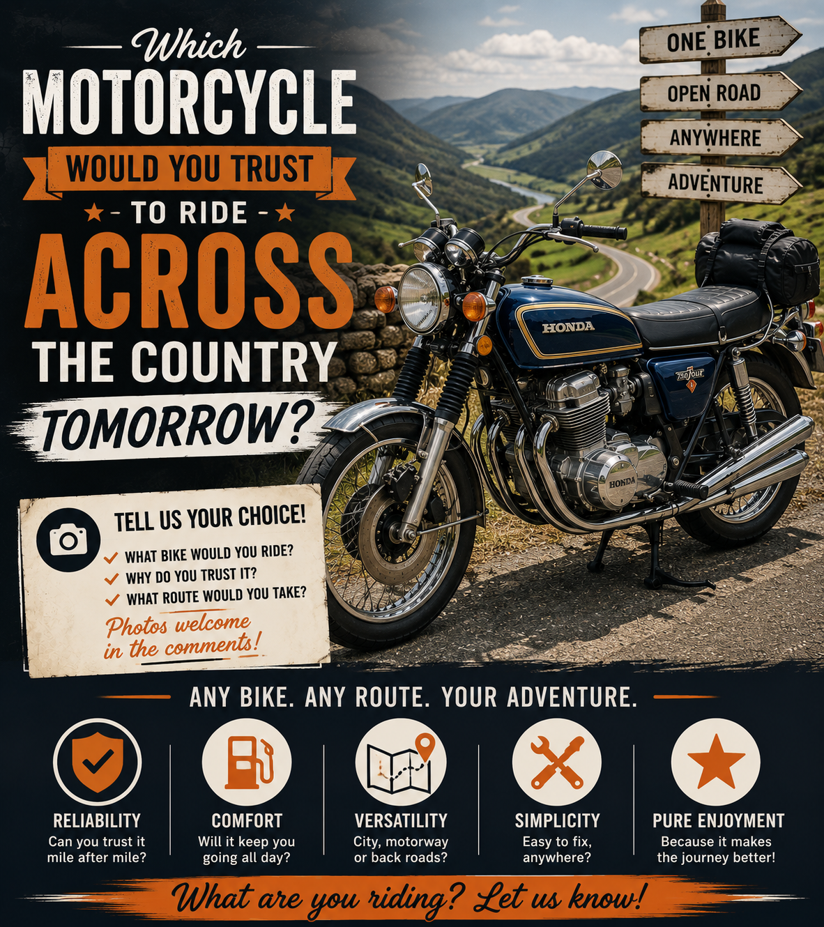 Which Motorcycle Would You Trust to Ride Across the Country Tomorrow?