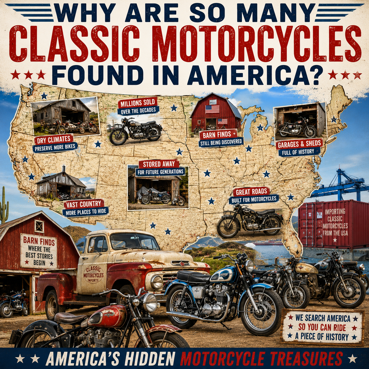 Why are so many classic motorcycles found in America?