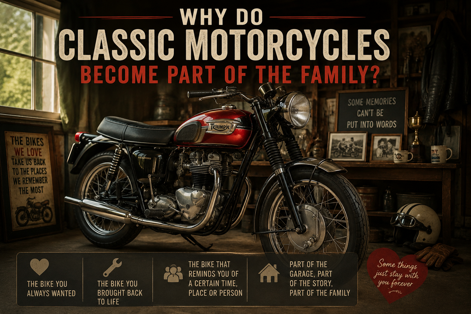 Why do classic motorcycles become part of the family?