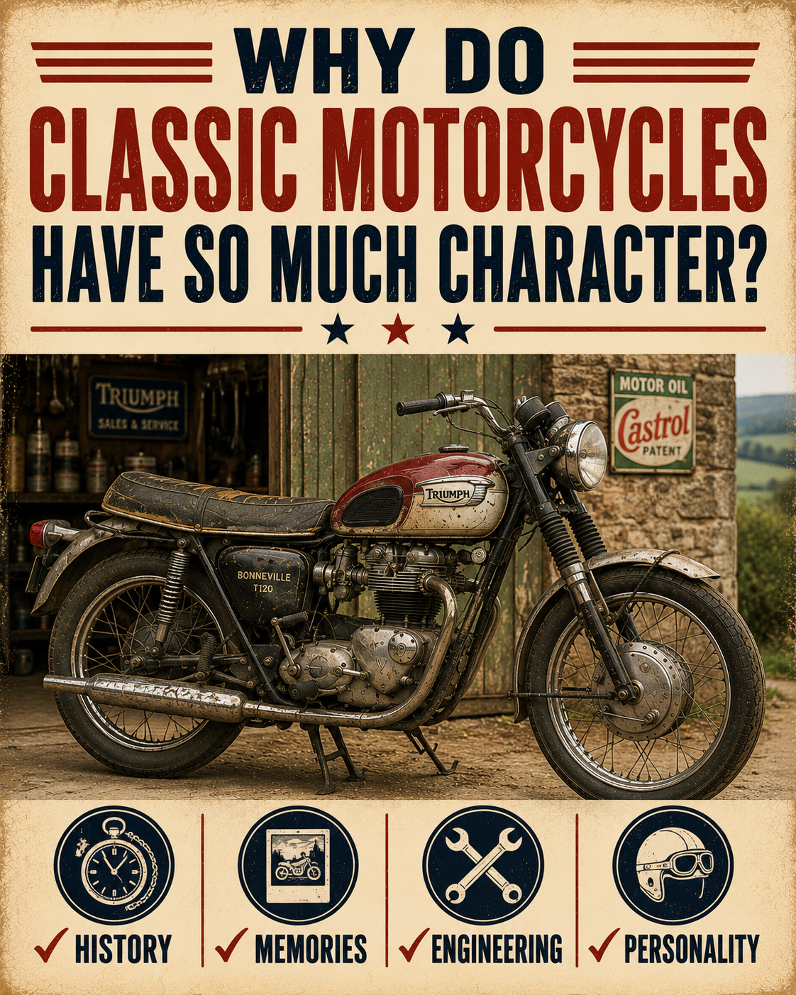 Why do classic motorcycles have so much character