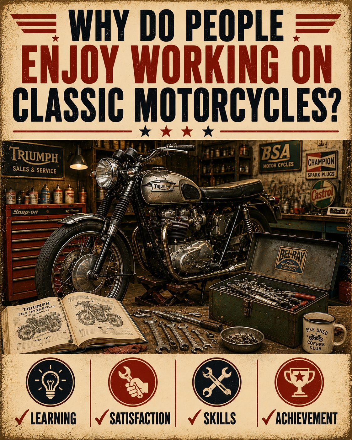 Why do people enjoy working on classic motorcycles