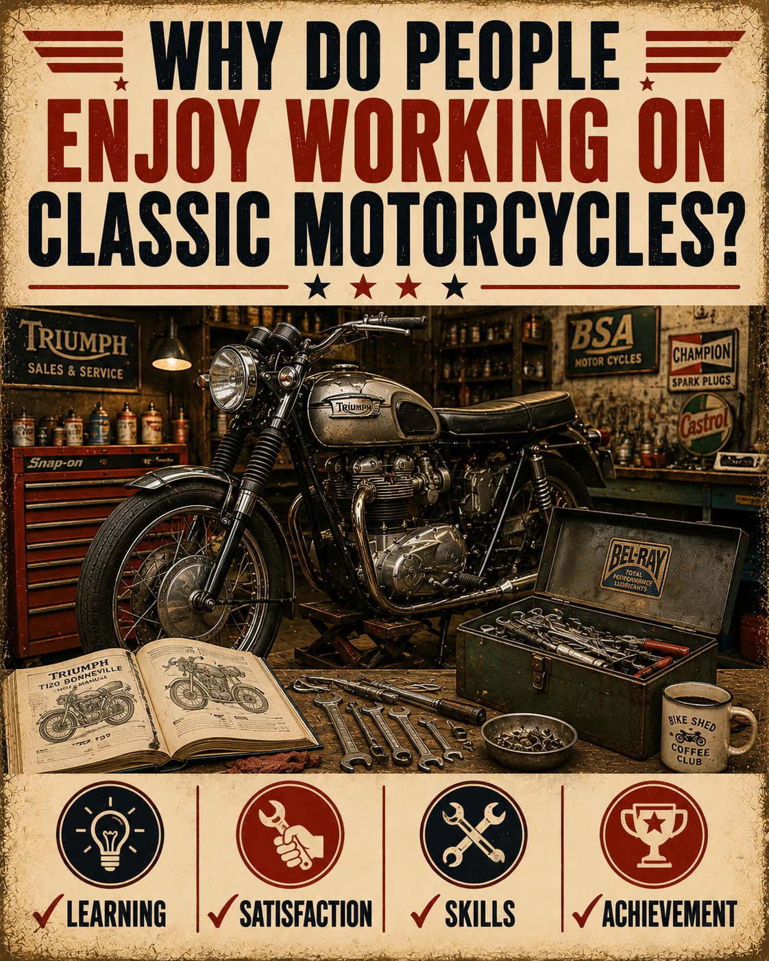 Why do people enjoy working on classic motorcycles