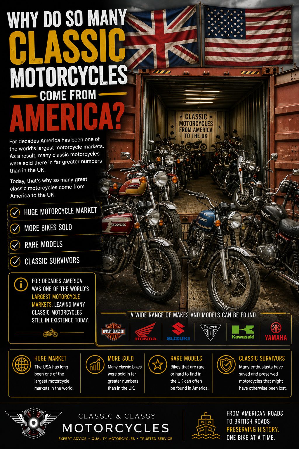 Why do so many classic motorcycles come from America