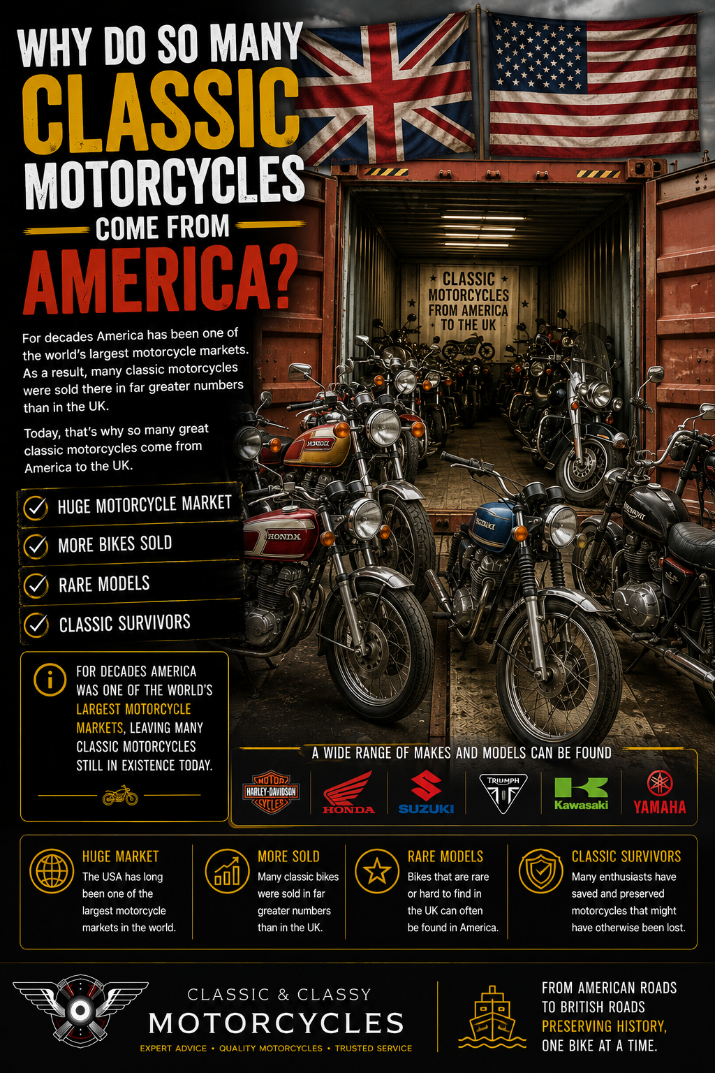 Why do so many classic motorcycles come from America