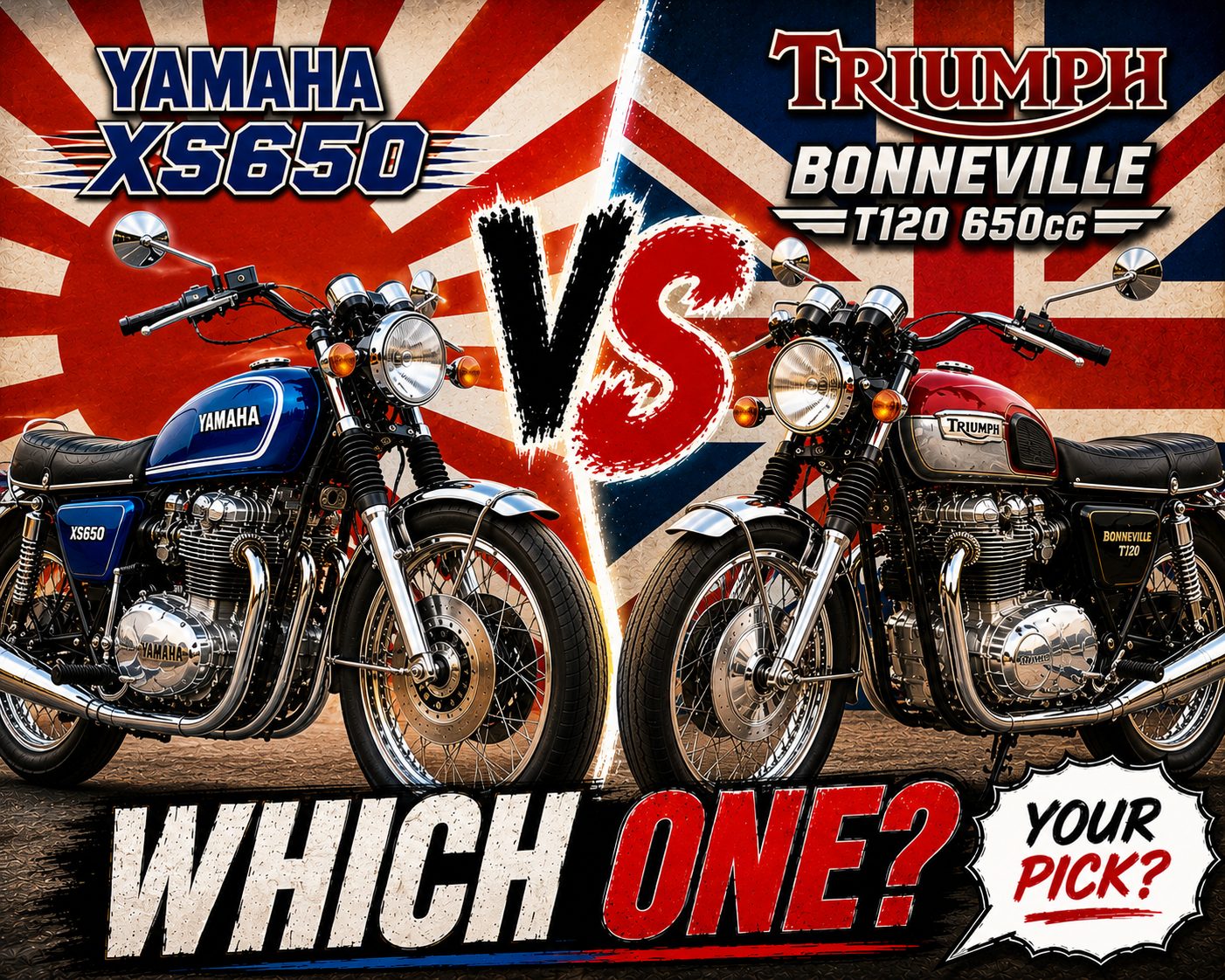 Yamaha XS650 vs Triumph Bonneville T120 650cc