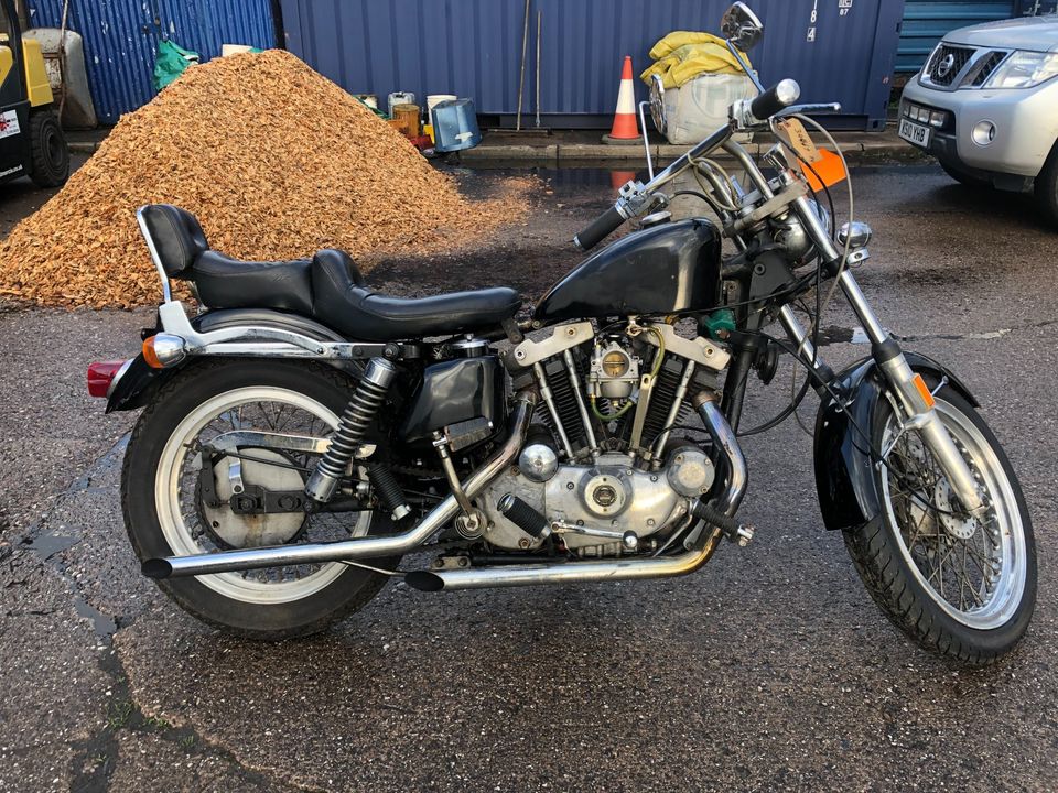 1974 Harley Davidson 1000cc Ironhead XLH Kickstart and Electric Project
