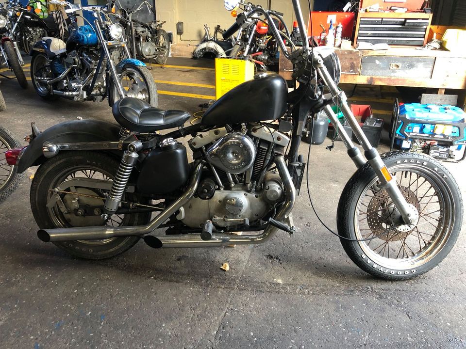 1974 Harley Davidson 1000cc XLH Ironhead Sportster Project Black